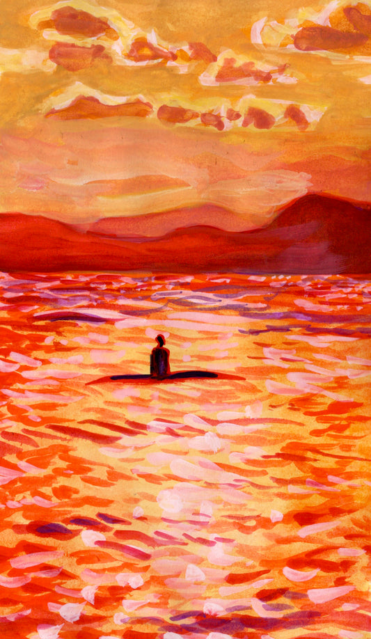 "Sunset Surfer" Print